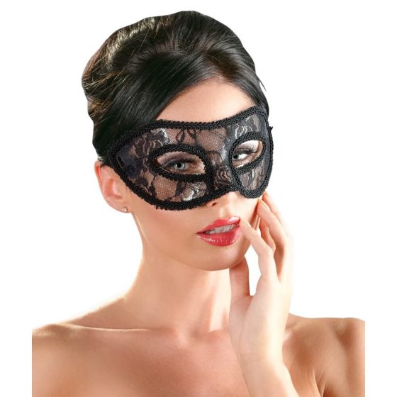 Cottelli - wstępnie ukształtowana koronkowa maska na oczy (czarna)