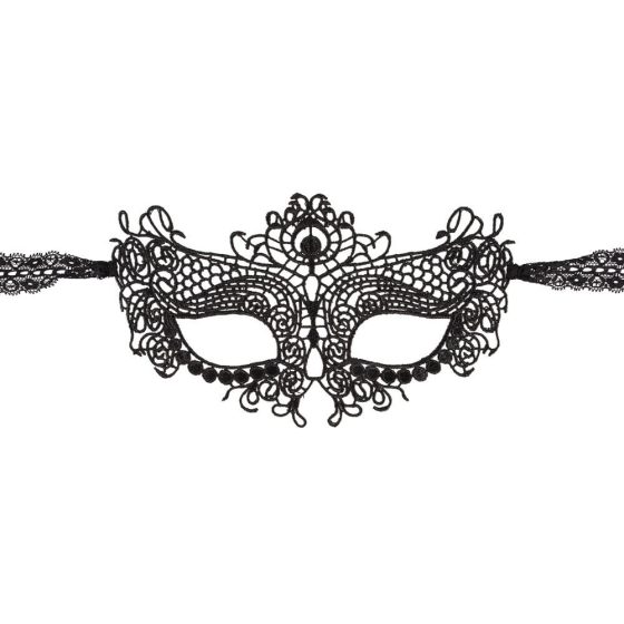 Cottelli - Haftowana maska z efektem koronki (czarna)