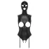 Bad Kitty - body otwarte kroki i piersi + maska na usta - czarne - L