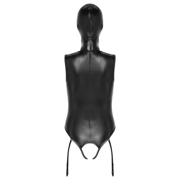 Bad Kitty - body otwarte kroki i piersi + maska na usta - czarne - L