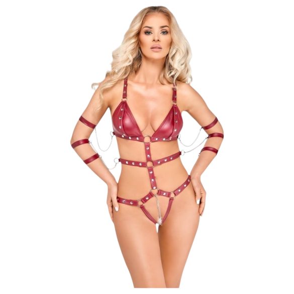 Bad Kitty - obcisłe czerwone body z ćwiekami