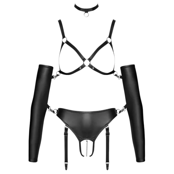 Bad Kitty - uprząż do bondage - zestaw - czarna - L