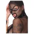 Bad Kitty - przezroczysty siateczkowy zestaw BDSM z biczem (czarny) - L