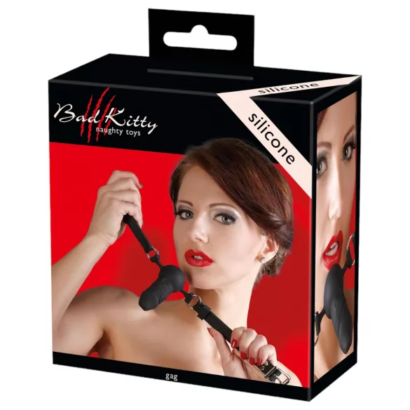 Bad Kitty - kaganiec z silikonowym dildo - silikon - czarny