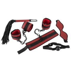   Bad Kitty - zestaw krawatów na rzep - czerwony i czarny (5 sztuk)