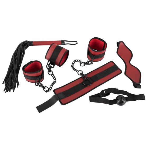 Bad Kitty - zestaw krawatów na rzep - czerwony i czarny (5 sztuk)