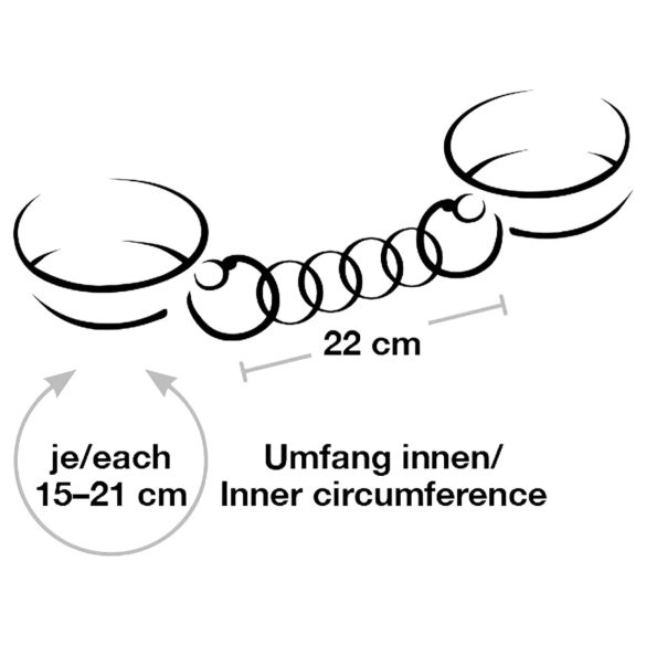 Bad Kitty - kajdanki z łańcuchem - czarne/rosegold