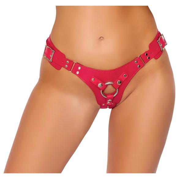 Bad Kitty - majtki do gadżetów z paskiem - czerwone