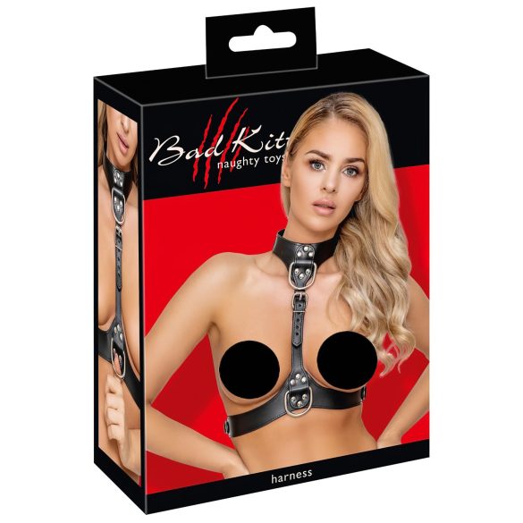 Bad Kitty - czarny harness z D-ringami