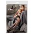Cottelli Plus Size - pończochy z koronką 15cm (czarne)