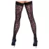 Cottelli Legwear - pończochy samonośne - wzór panterka - czarne - 4