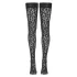 Cottelli Legwear - pończochy samonośne - wzór panterka - czarne - 4