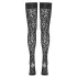 Cottelli Legwear - pończochy samonośne - wzór panterka - czarne - 4