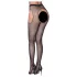 Cottelli Legwear - otwarte, błyszczące, czarne pończochy (S-L)