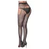 Cottelli Legwear - otwarte, błyszczące, czarne pończochy (S-L)