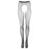 Cottelli Legwear - otwarte, błyszczące, czarne pończochy (S-L)