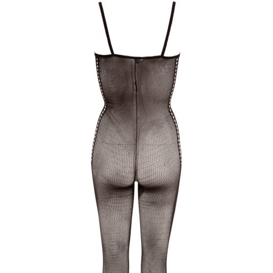 / NO:XQSE - Kocia sukienka z wzorem z boku - czarna - L/XL
