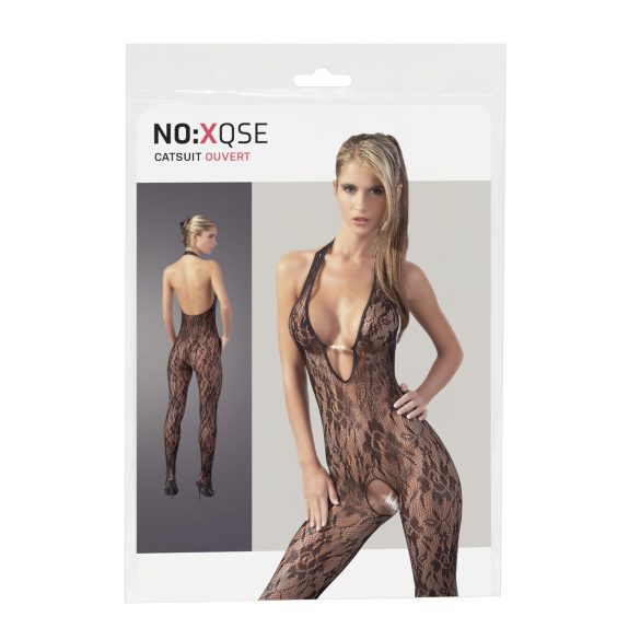 NO:XQSE - Koronkowy kombinezon z ozdobnymi perłami - L/XL