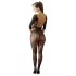 NO:XQSE - bodystocking erotyczny z motywem kwiatowym - czarny S-L