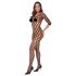 Cottelli - bodystocking siateczkowy - czarny - S-L