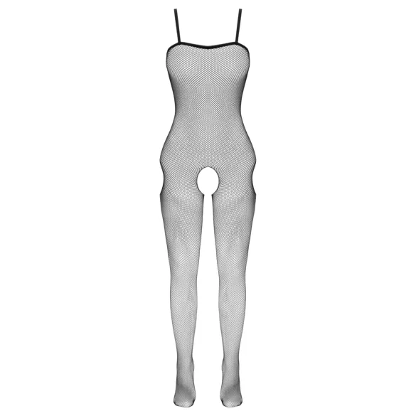 Cottelli Fantasy - czarny siateczkowy bodystocking z wycięciami na biodrach, otwarty (S-L)