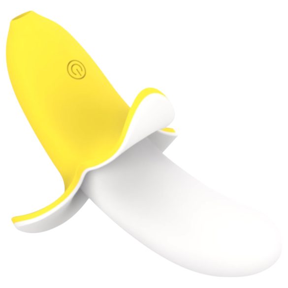 Samotny - wodoodporny wibrator bananowy (żółto-biały)