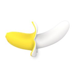   Lonely - ładowalny, wodoodporny, bananowy wibrator (żółto-biały)