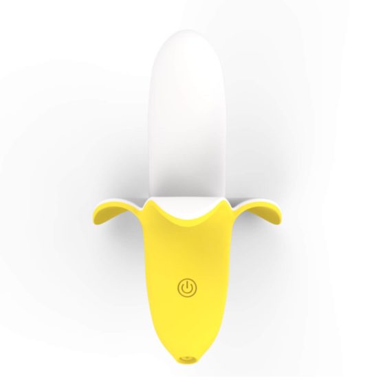 Lonely - ładowalny, wodoodporny, bananowy wibrator (żółto-biały)