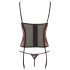 Cottelli - Gorset i stringi z różą (czerwony) - 85C/L