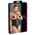 Cottelli Plus Size - czarny satynowy gorset