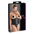 Cottelli Plus Size - gorset satynowy - czarny