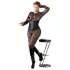 Cottelli Plus Size - gorset satynowy - czarny
