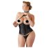 Cottelli Plus Size - czarny satynowy gorset - 2XL