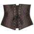 Cottelli Plus Size - czarny satynowy gorset - 2XL