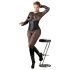 Cottelli Plus Size - czarny satynowy gorset - 3XL