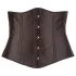 Cottelli Plus Size - gorset satynowy - czarny - 3XL