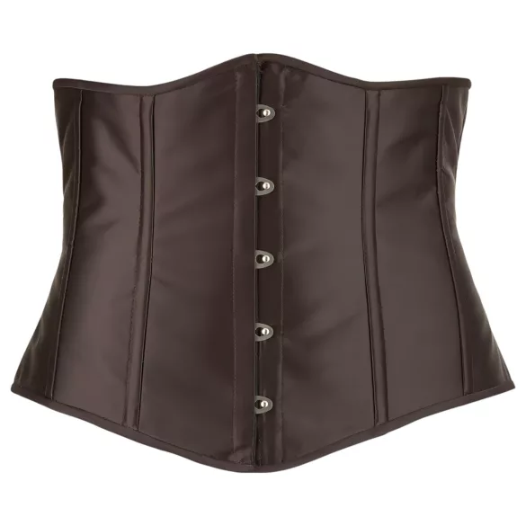 Cottelli Plus Size - gorset satynowy - czarny - 4XL