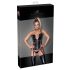 Noir – koronkowy gorset z pasem do pończoch (czarny) - XL