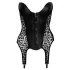 Noir - top z pasem do pończoch - wzór leopard - czarny
