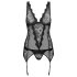 Obsessive Emperita - top z haftem i stringi (czarne)