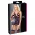 Cottelli - komplet erotyczny z koronki - otwarty top i stringi - czarny - XL