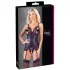 Cottelli - komplet erotyczny z koronki - otwarty top i stringi - czarny - XL