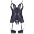 Cottelli - koronkowy otwarty top i stringi (czarne) - XL
