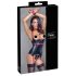 Cottelli Bondage - Lśniący top z obrożą, podkreślający biust (czarny) - XL