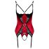 Cottelli - koronkowy top push-up (czerwony) - M