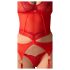 Obsessive Cupide Desir – przezroczysty koronkowy zestaw top (czerwony)
