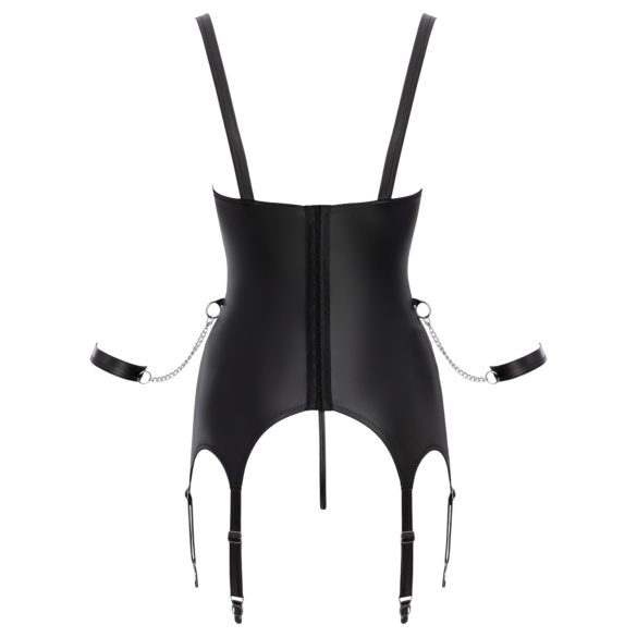 Cottelli - zestaw do bondage z otwartym biustem - czarny - XL