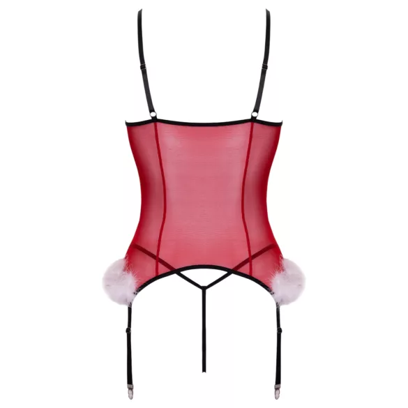 Cottelli - zestaw bielizny erotycznej - czerwony - świąteczny - L/XL