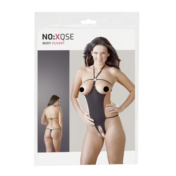 NO:XQSE - Otwarty, cekinowy seksowny body - czarny (S-L)