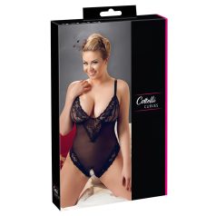 Cottelli Plus Size - body koronkowe - czarne - XXL